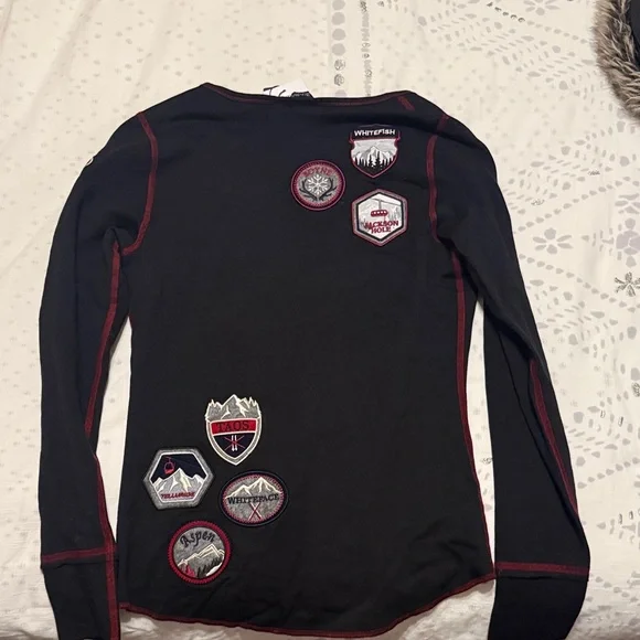 Alp N Rock Black Top with Red Stitching and Patches - Picture 2 of 5